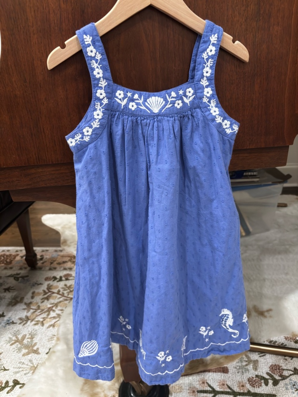 Mini Boden Blue Embroidered Sea Motif Sundress
